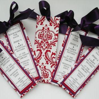 Bookmark the Date Bookmarkers/Favors - Damask Design